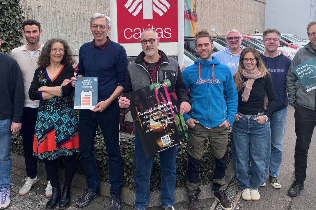 Suchtberaterinnen und Suchtberater des Caritasverbandes aus den Standorten in Bad Kreuznach, Boppard, Idar-Oberstein und Simmern.
