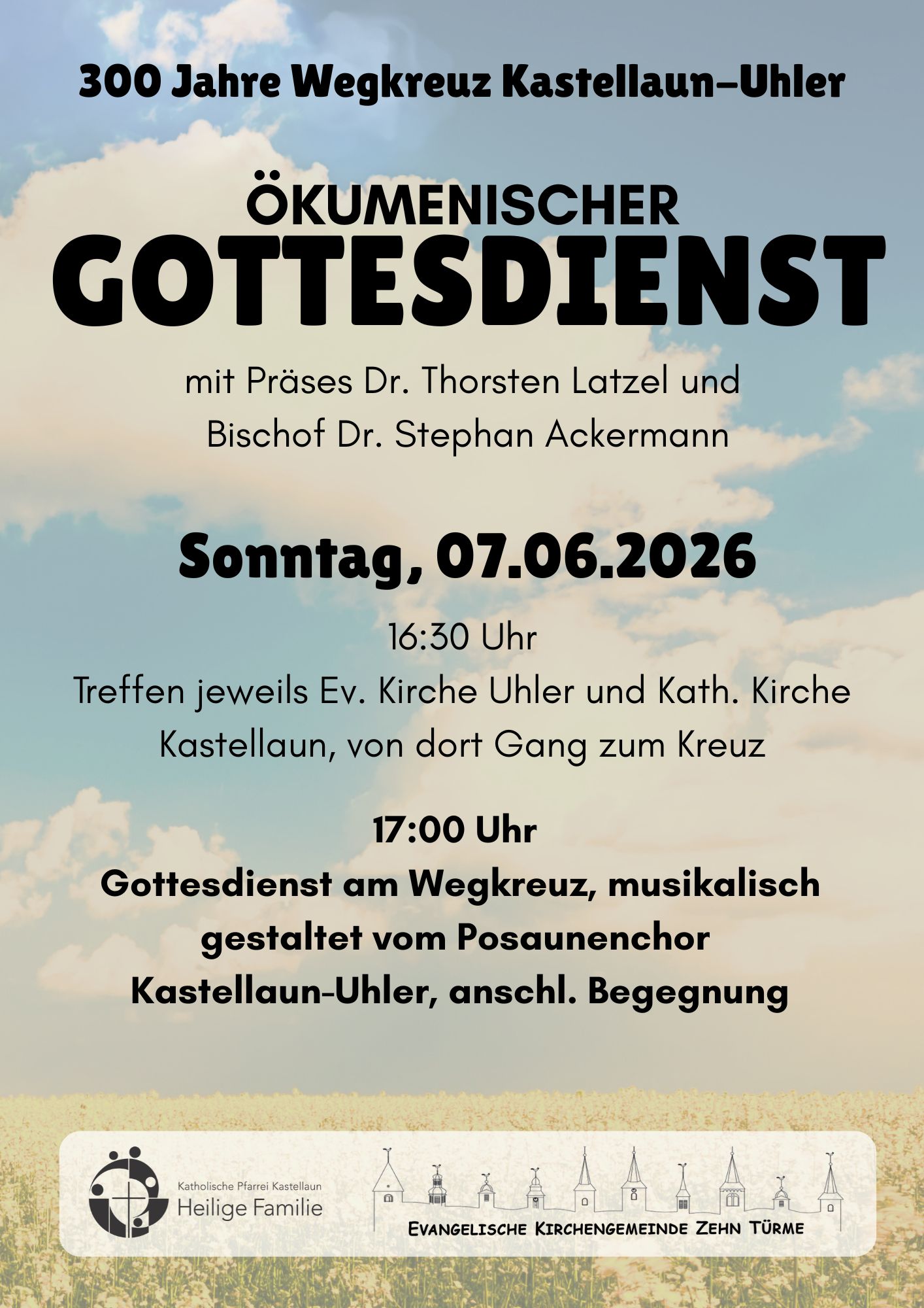 Plakathinweis Ökumenischer Gottesdienst am Wegkreuz